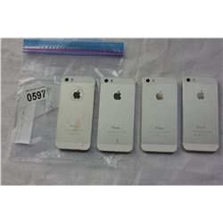 4 APPLE IPHONE 5S, WHITE