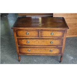 ANTIQUE OAK 4 DRAWER CHEST OF DRAWERS