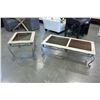 Image 1 : METAL BASE GLASSTOP COFFEE AND END TABLE