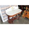 Image 2 : ANTIQUE WALNUT MARBLE TOP WASH STAND WITH GALLERY