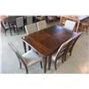 Image 2 : NEW ASHLEY SIGNATURE DESIGN RECTANGULAR DINING TABLE WITH DARK FINISH, AND 6 ULPHOSTERED AND BUTTON 