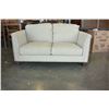 Image 2 : NEW ASHLEY SIGNATURE DESIGN CONTEMPORARY CLUB STYLE FABRIC LOVESEAT, WITH NAILHEAD DESIGN RETAIL $11