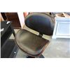 Image 2 : NEW PAIR ASHLEY SIGNATURE DESIGN MODERN BENTWOOD AND BROWN LEATHER WITH MATTE BLACK BASE BAR STOOLS,
