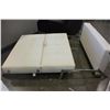 Image 8 : AS NEW INNOVATION LEATHER ANDCHROME FOLDING LOVESEAT BED RETAIL $1899