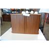 Image 2 : SMALL TEAK SLIDING DOOR CABINET