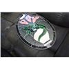 Image 2 : OVAL STAINED GLASS WINDOW FLOWER MOTIF