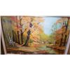 Image 2 : FLOWER PRINT AND 2 OIL ON CANVAS PAINTINGS