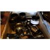Image 2 : SILVER PLATE WINE GOBLETS AND BRANDY GLASSES