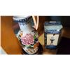 Image 2 : EASTERN VASE ON PEDESTAL, WINE AERATOR, AND CANTEEN