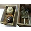 Image 1 : CARVED MASK POTTERY VASE HEAD AND MILK BOTTLES