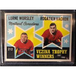 1968-69 O-PEE-CHEE OPC #212 WORSLEY/VACHON VEZINA TROPHY WINNERS