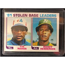 1982 Topps #164 Rickey Henderson/ Tim Raines Stolen Base Leaders