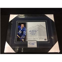 LEN "RED" KELLY AUTOGRAPHED 16" X 20" FRAMED PHOTO INSCRIBED HOF-69 W/ COA