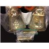 Image 2 : GOLD OUTDOOR LIGHT FIXTURES/ WOODEN CLOCK LOT