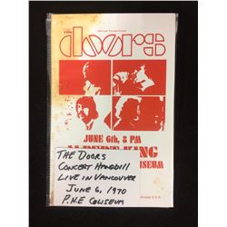 THE DOORS CONCERT ORIGINAL HAND BILL (PNE COLISEUM) JUNE 6TH 1970