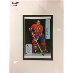 JEAN BELIVEAU AUTOGRAPHED 5X7 PHOTO CARD W/ COA