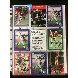 AUTOGRAPHED CFL FOOTBALL CARD LOT (PASAGLIA/ LOCHBAUM/ PAYNE/ SCOTT)