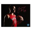 Image 1 : Jonas Valanciunas Toronto Raptors Autographed Dark Shadow 8x10 Photo