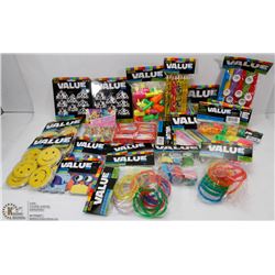 LARGE FLAT OF ASSORTED KIDS PARTY FAVORS ALL NEW
