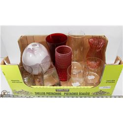 FLAT OF ASSORTED VASES.