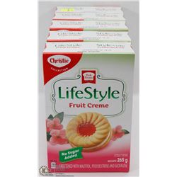 5 BOXES OF FRUIT CREAME COOKIES