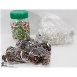 JAR & BAG FULL OF CRYSTAL LEADS