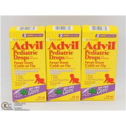 LOT OF 3 CHILDRENS ADVIL PEDIATRIC DROPS