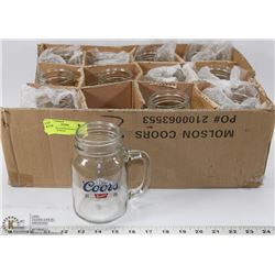12 NEW 20Oz COORS BANQUET MASON JAR MUGS