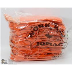 PACKAGE OF 12 NEW ORANGE FLEECE WORK GLOVES