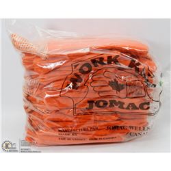 PACKAGE OF 12 NEW ORANGE FLEECE WORK GLOVES