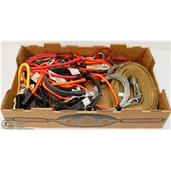 FLAT OF STRAPS, CABLES, BUNGIES & I-HOOKS