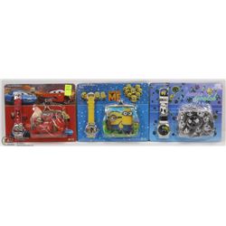 LOT OF 3 NEW KIDS WATCH AND WALLET SETS