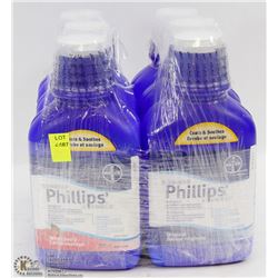 6 BOTTLES OF PHILLIPS ANTACID/ LAXATIVE
