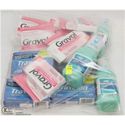 BAG OF GRAVOL, IMODIUM, AND TRAVELAN