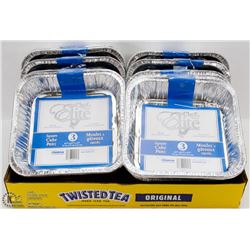 FLAT OF DISPOSABLE ALUMINUM CAKE PANS