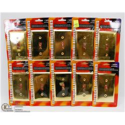 10 BRASS COLOUR WALL SWITCH COVERS