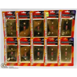 10 BRASS COLOUR WALL SWITCH COVERS