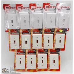 BUNDLE OF WHITE PLASTIC LIGHT SWITCH PLATE COVERS