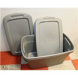 LOT OF 2 STERILITE 30 GAL (114L) TOTES WITH LIDS