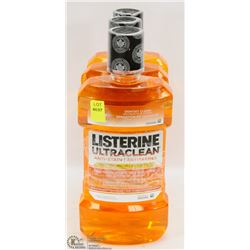 THREE 1L BOTTLES OF LISTERINE MOUTHWASH