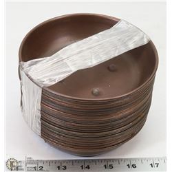 LOT 23 PCS COPPER CANDLE DISHES