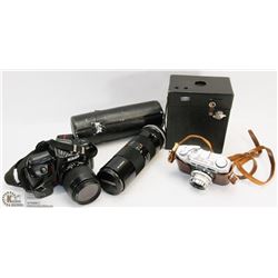 LOT OF ASSORTED VINTAGE CAMERAS.