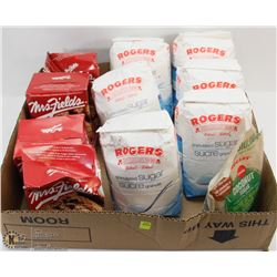 BOX OF SUGAR, COOKIES AND MORE