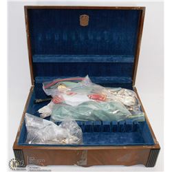 VINTAGE FLATWARE WITH WOODEN CASE