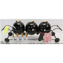 BBQ CONDIMENT SERVING SET -17"L X 5"W. SEASONAL