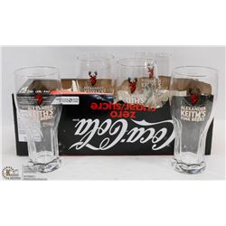 SET OF 5 'ALEXANDER KEITH' BEER GLASSES.