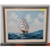 Image 1 : OILS ON CANVAS "SHIP AT SEA" PAINTING BY TELLER