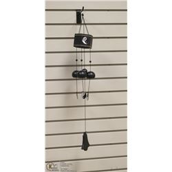 BUDDAH WIND CHIME W/ BLACK AND BRASS ACCENTS