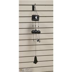 BUDDAH WIND CHIME W/ BLACK AND BRASS ACCENTS