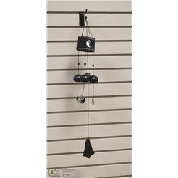 BUDDAH WIND CHIME W/ BLACK AND BRASS ACCENTS